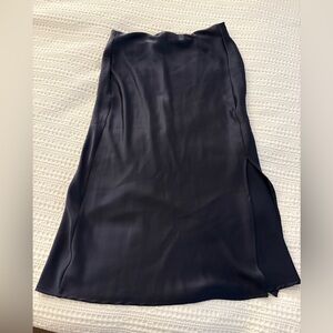 Elegant Navy Satin Skirt